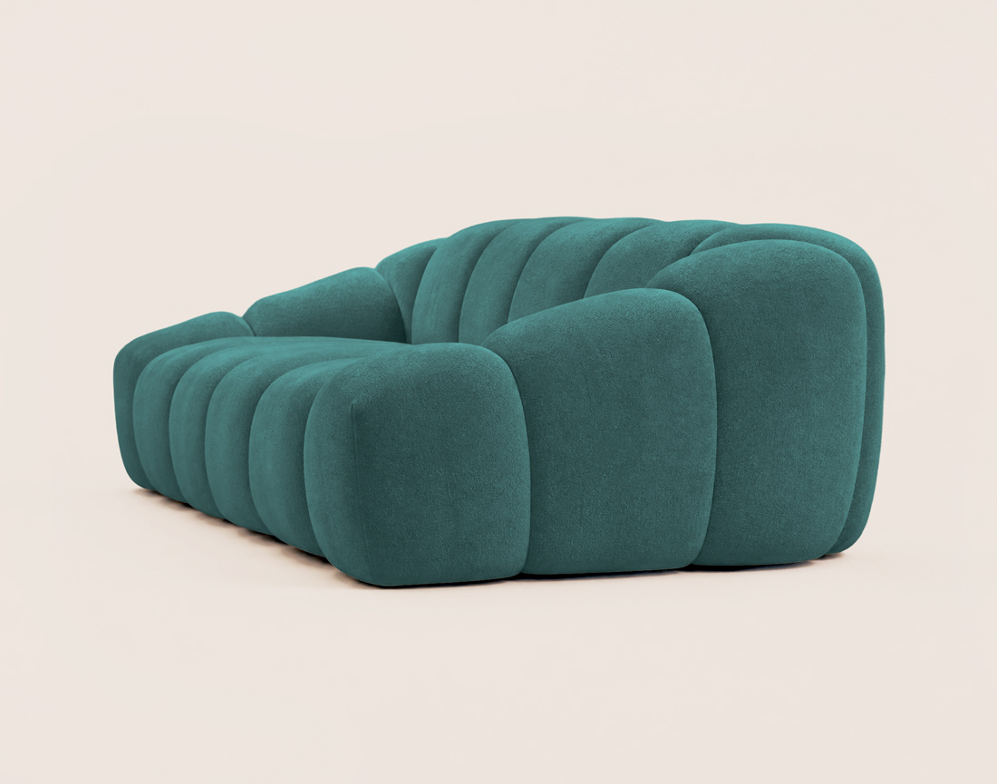 Canapé AVA 3 places en velours texturé - Best Mobilier