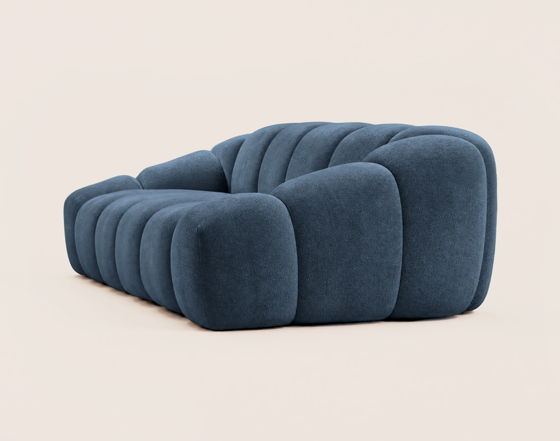 Canapé AVA 3 places en velours texturé - Best Mobilier