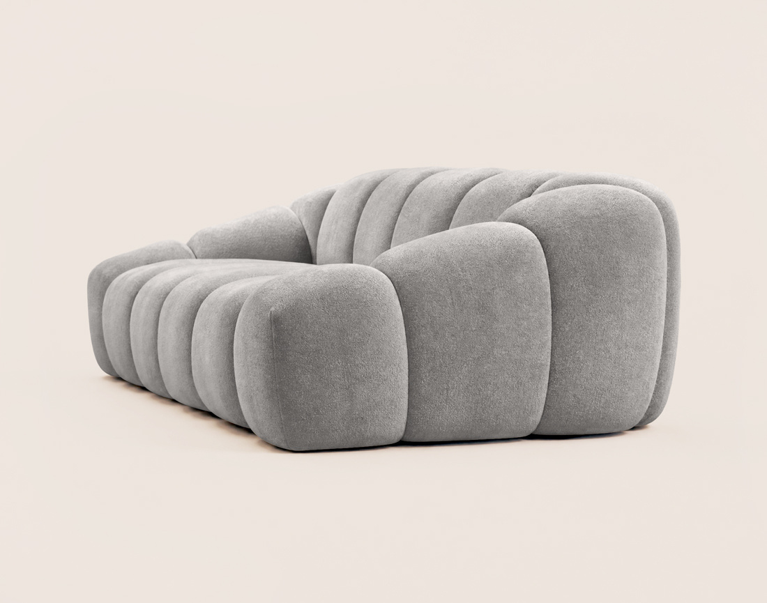 Canapé AVA 3 places en velours texturé - Best Mobilier
