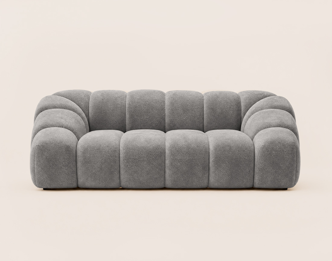 Canapé AVA 3 places en velours texturé - Best Mobilier