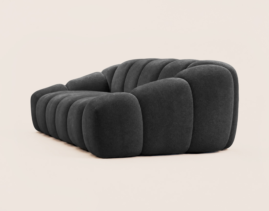 Canapé AVA 3 places en velours texturé - Best Mobilier