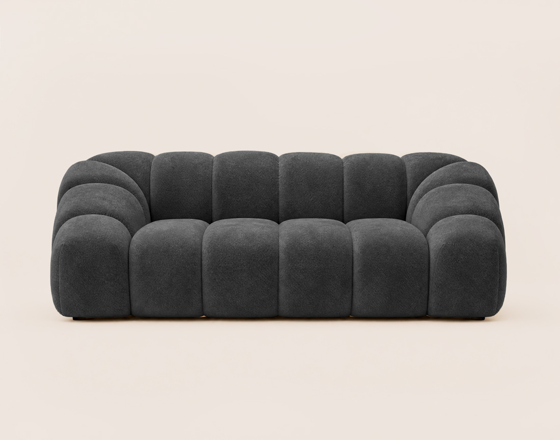 Canapé AVA 3 places en velours texturé - Best Mobilier