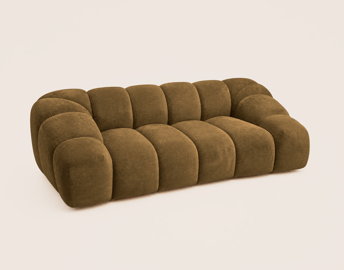 Canapé AVA 3 places en velours texturé - Best Mobilier