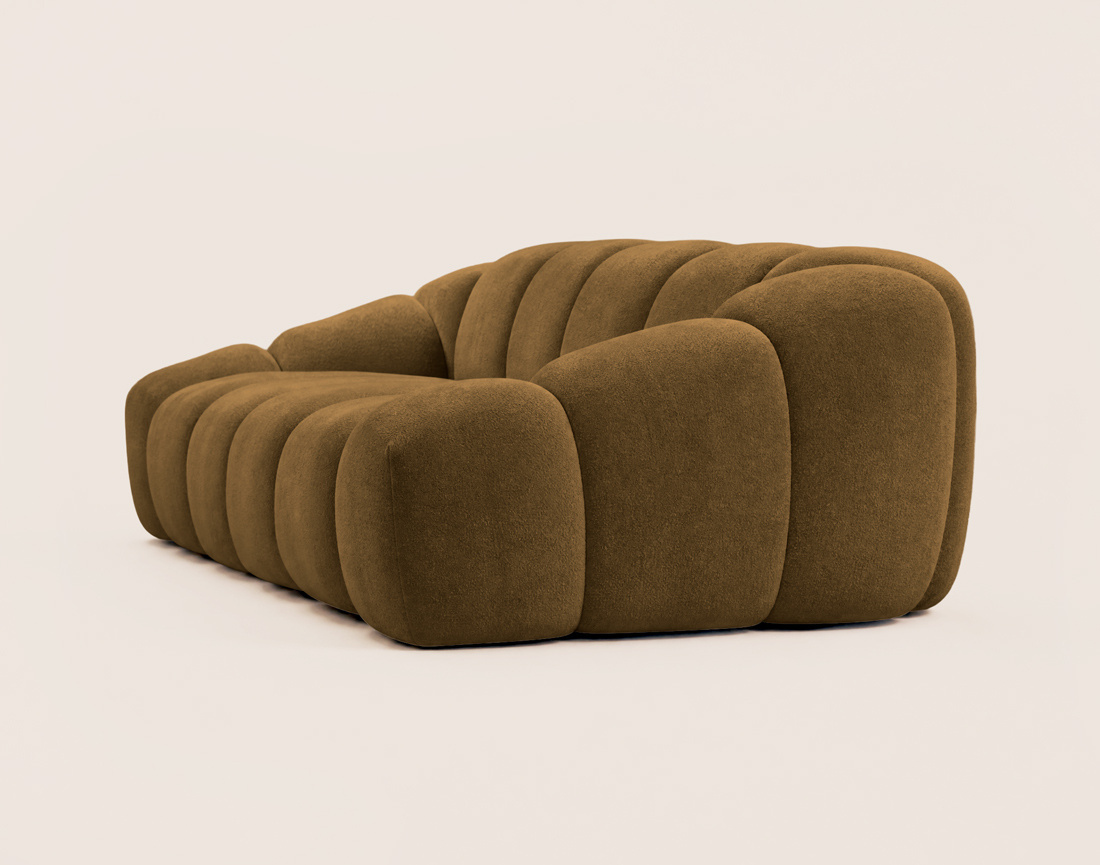 Canapé AVA 3 places en velours texturé - Best Mobilier