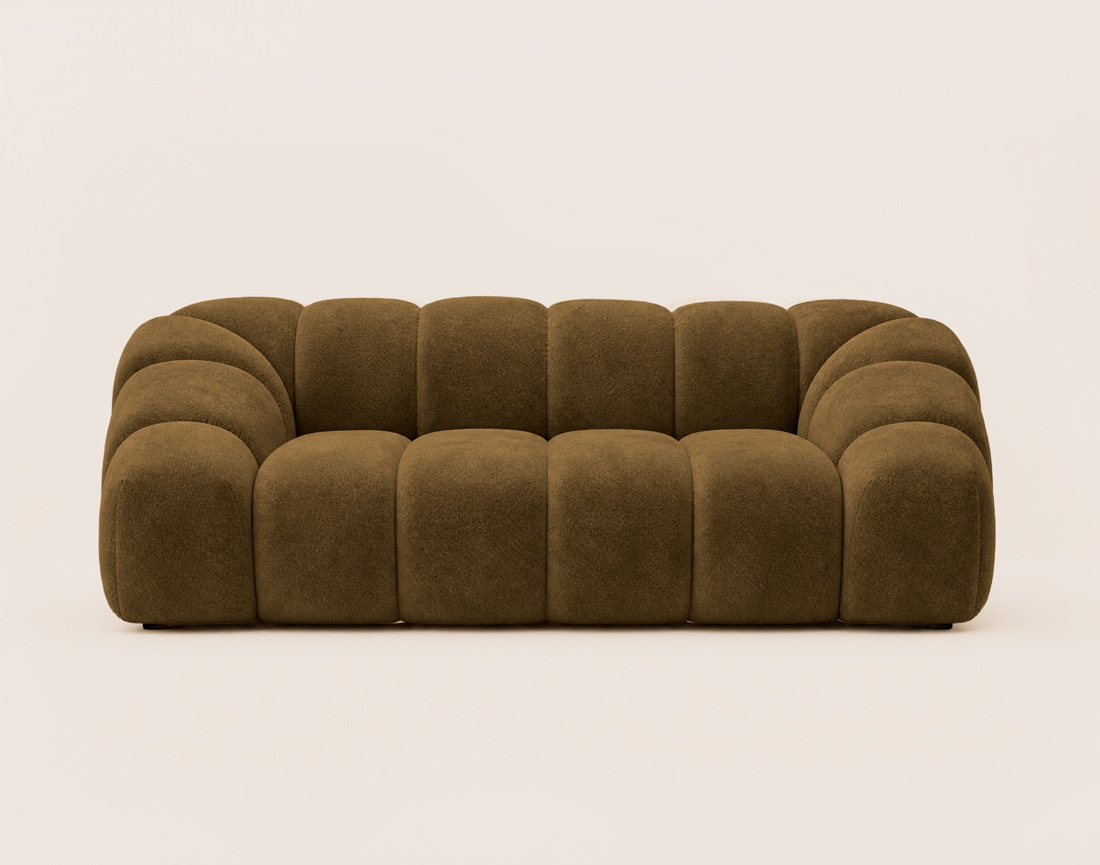 Canapé AVA 3 places en velours texturé - Best Mobilier