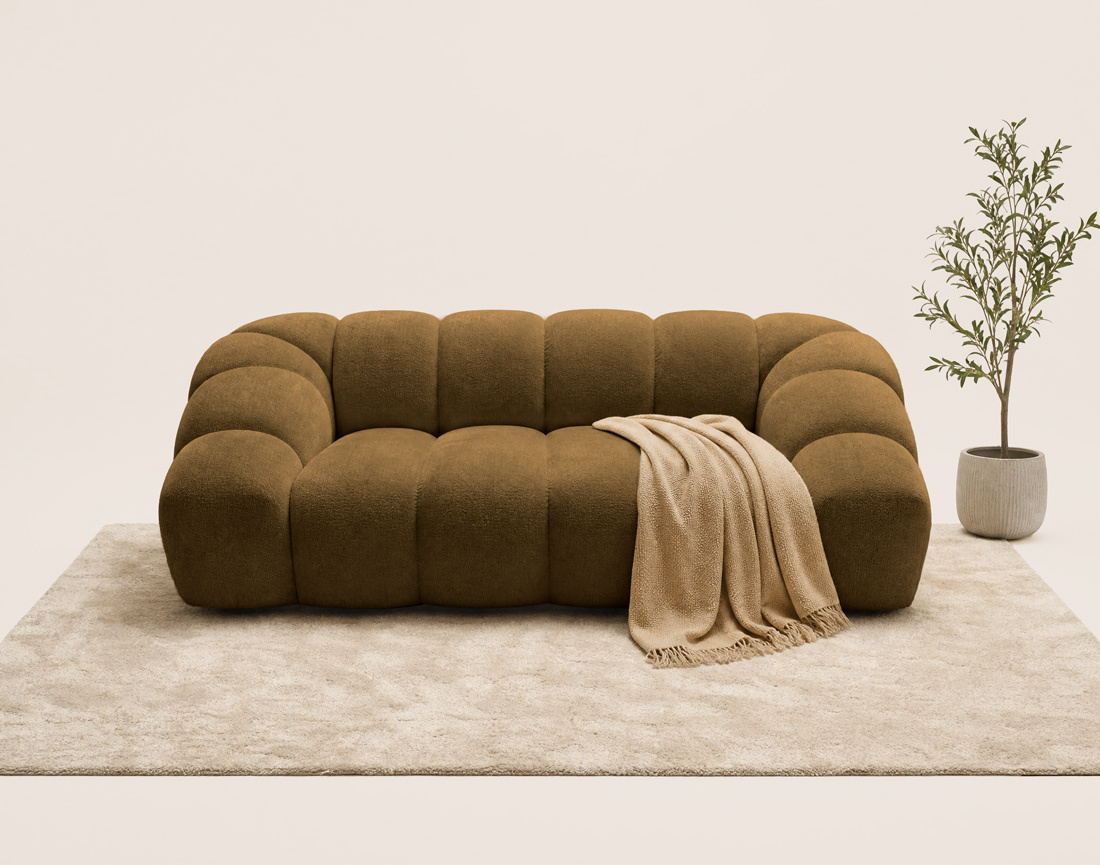 Canapé AVA 3 places en velours texturé - Best Mobilier