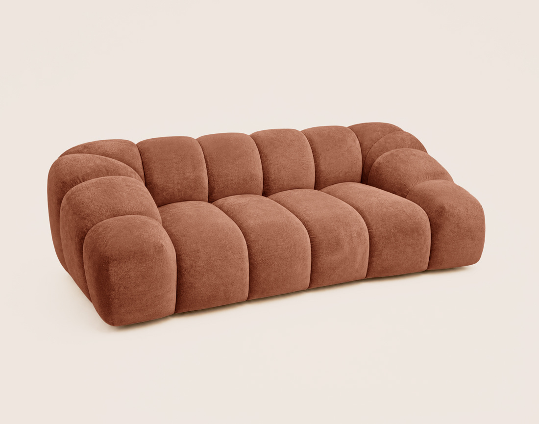 Canapé AVA 3 places en velours texturé - Best Mobilier
