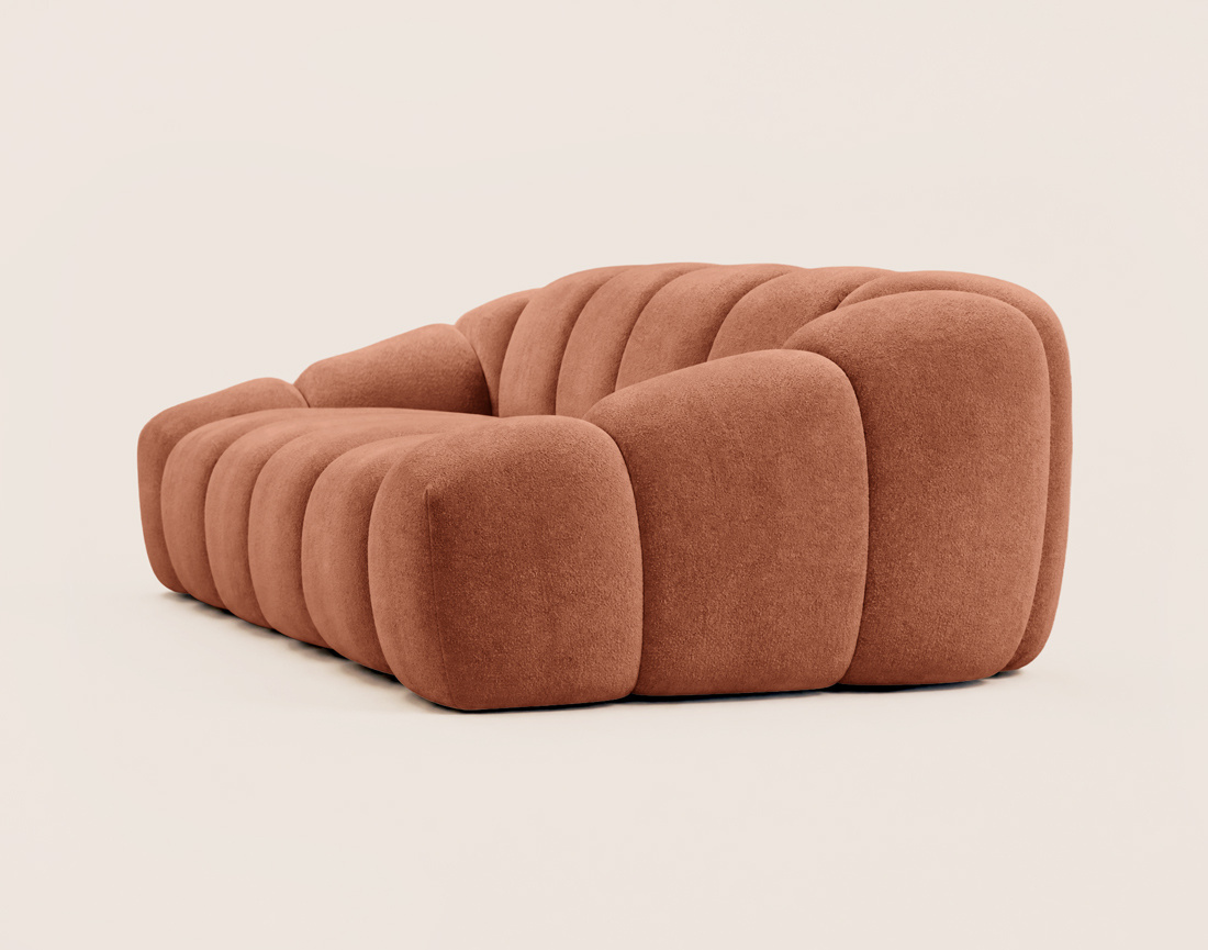 Canapé AVA 3 places en velours texturé - Best Mobilier