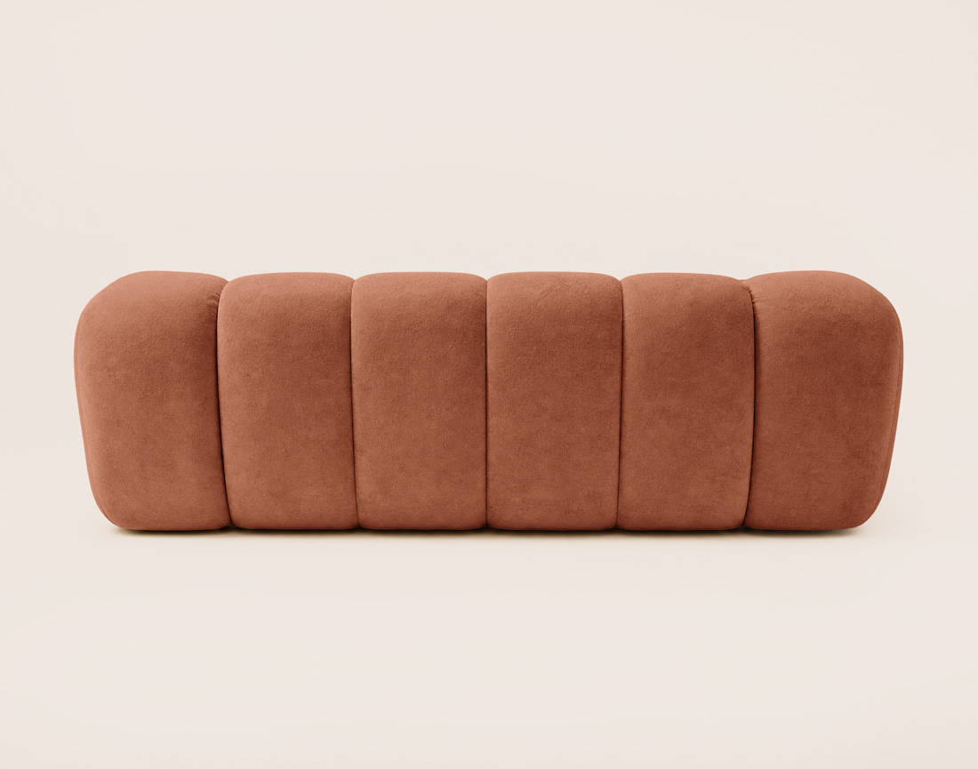 Canapé AVA 3 places en velours texturé - Best Mobilier