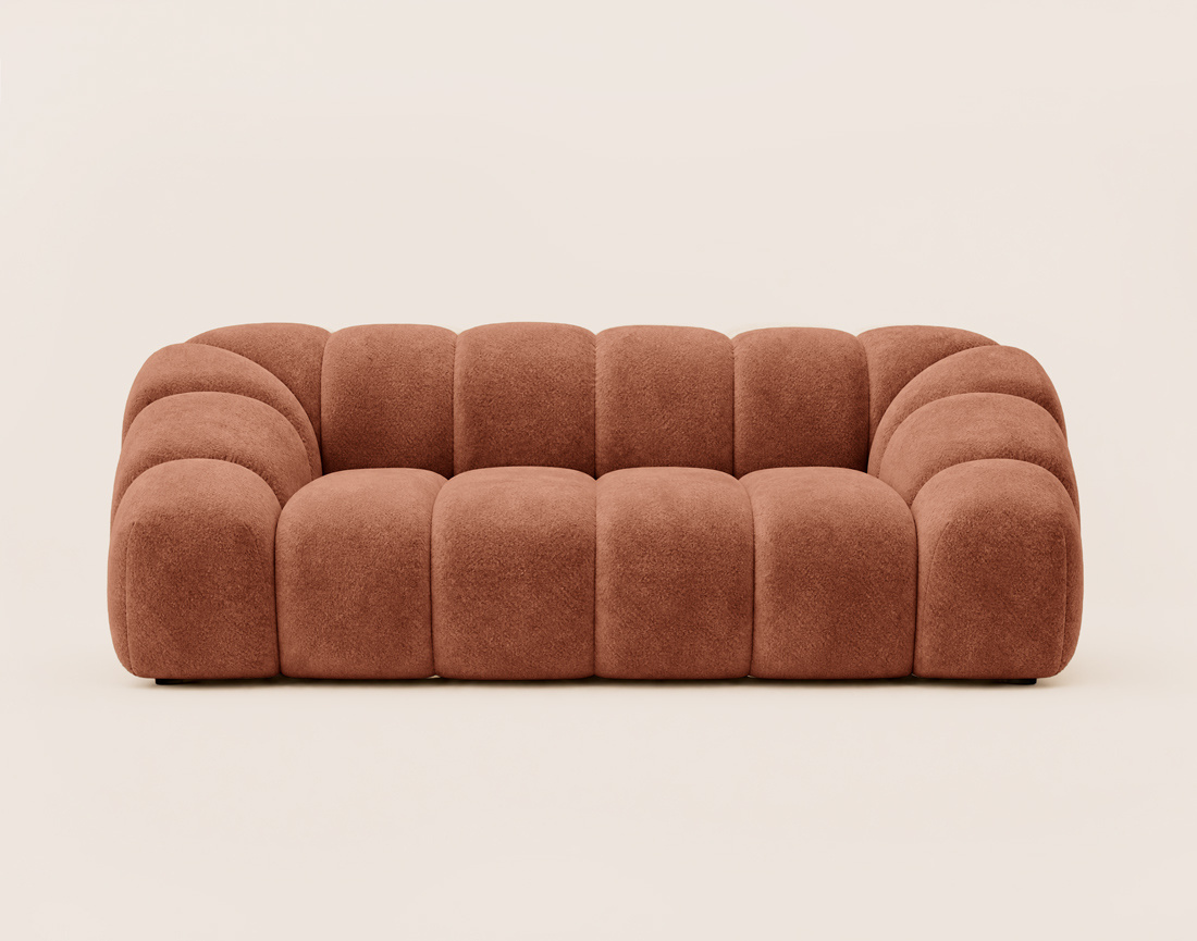 Canapé AVA 3 places en velours texturé - Best Mobilier