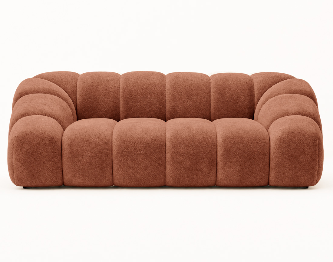 Canapé AVA 3 places en velours texturé - Best Mobilier
