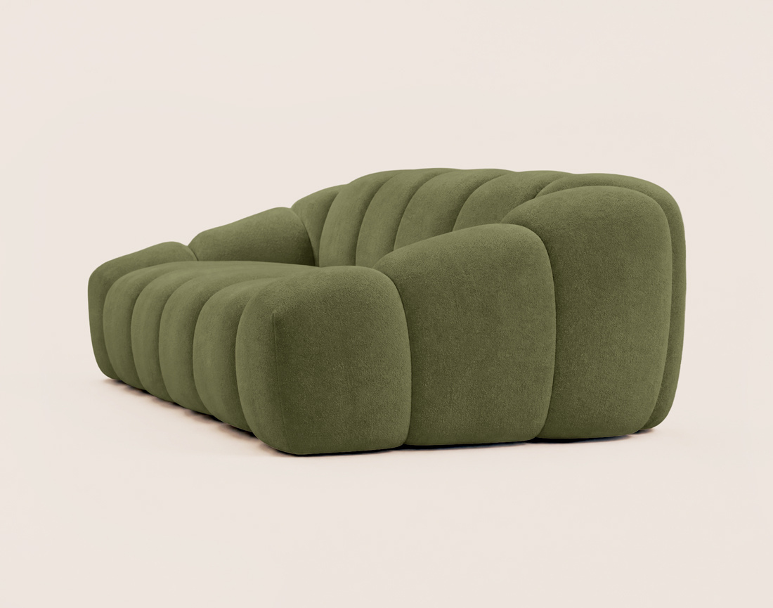Canapé AVA 3 places en velours texturé - Best Mobilier