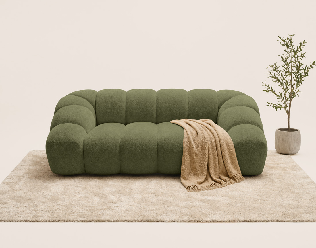 Canapé AVA 3 places en velours texturé - Best Mobilier
