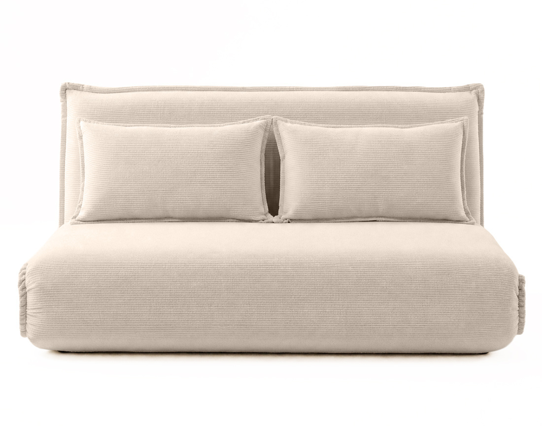 Banquette CANDICE 2 places convertible clic-clac en velours côtelé | Best Mobilier