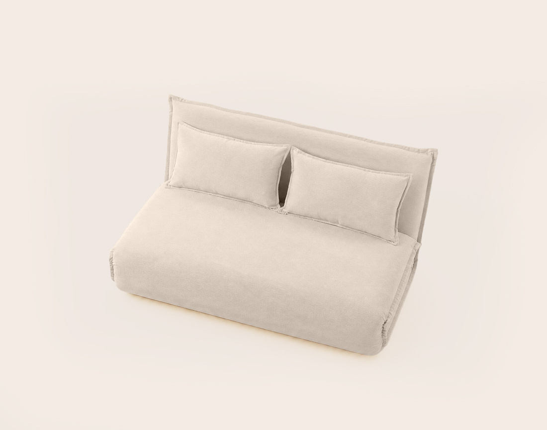 Banquette CANDICE 2 places convertible clic-clac en velours côtelé | Best Mobilier