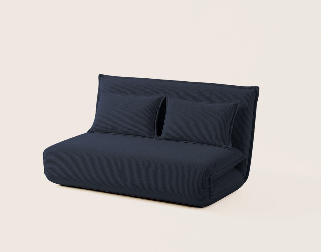 Banquette CANDICE 2 places convertible clic-clac en velours côtelé | Best Mobilier