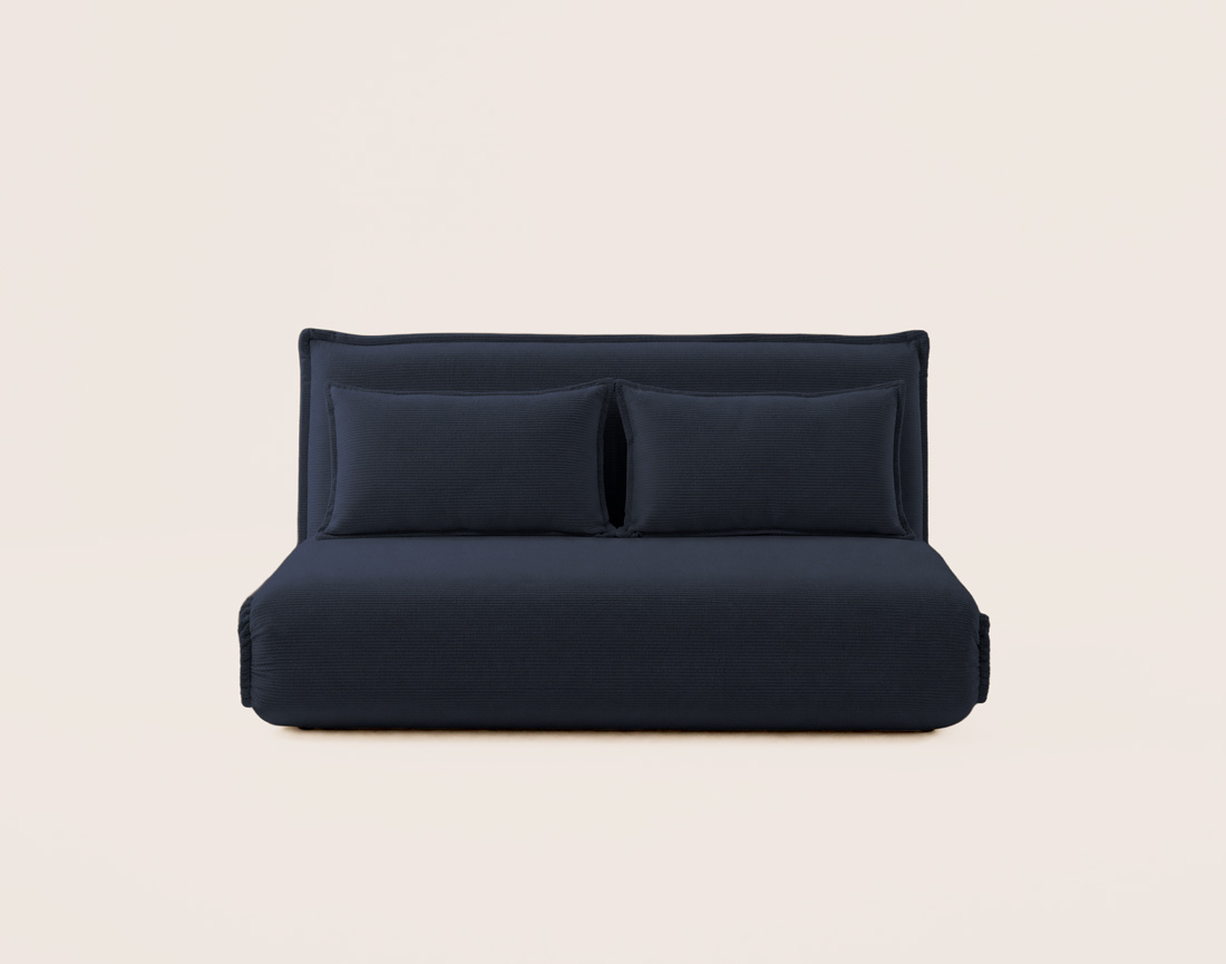 Banquette CANDICE 2 places convertible clic-clac en velours côtelé | Best Mobilier
