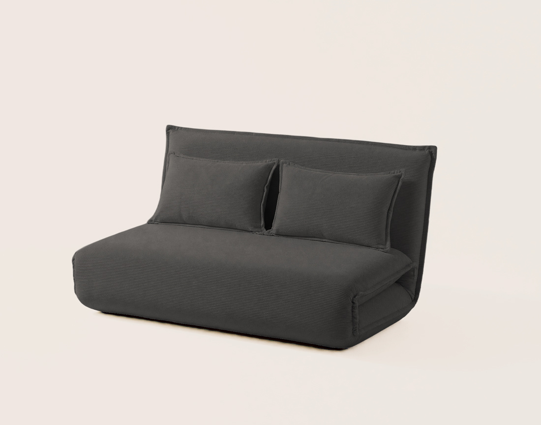 Banquette CANDICE 2 places convertible clic-clac en velours côtelé | Best Mobilier