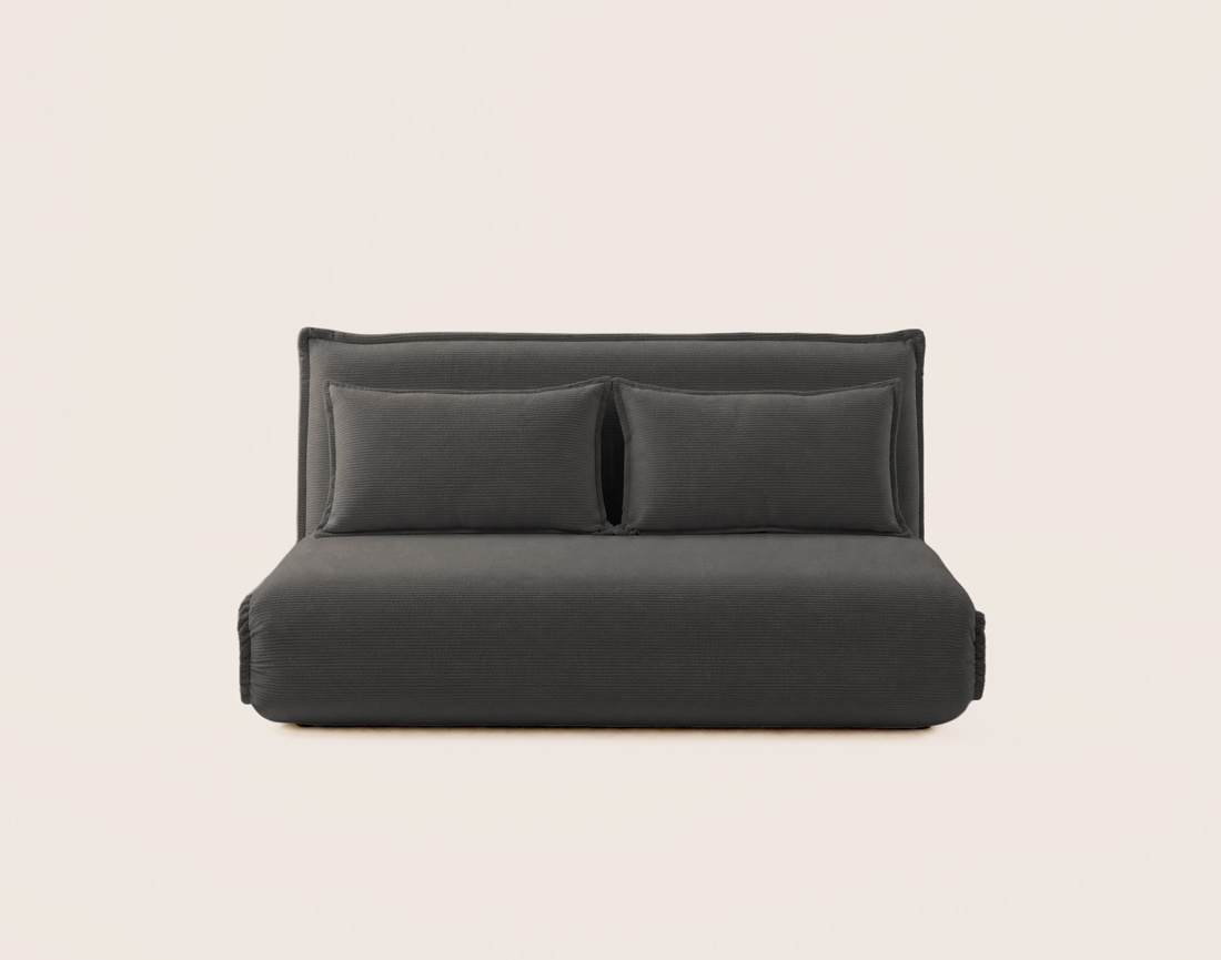 Banquette CANDICE 2 places convertible clic-clac en velours côtelé | Best Mobilier