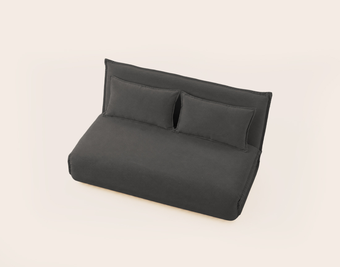 Banquette CANDICE 2 places convertible clic-clac en velours côtelé | Best Mobilier
