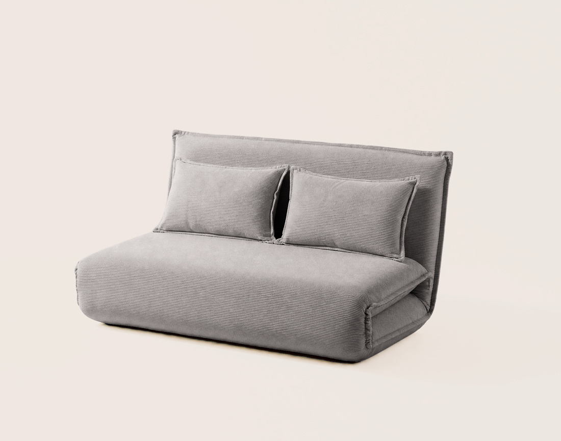 Banquette CANDICE 2 places convertible clic-clac en velours côtelé | Best Mobilier