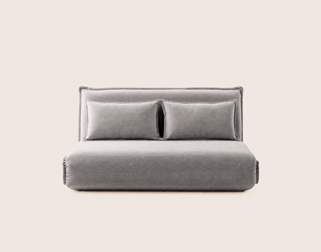 Banquette CANDICE 2 places convertible clic-clac en velours côtelé | Best Mobilier