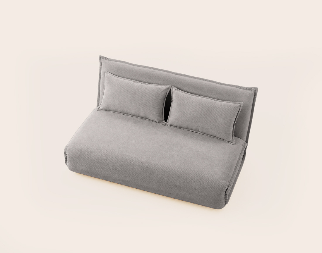 Banquette CANDICE 2 places convertible clic-clac en velours côtelé | Best Mobilier