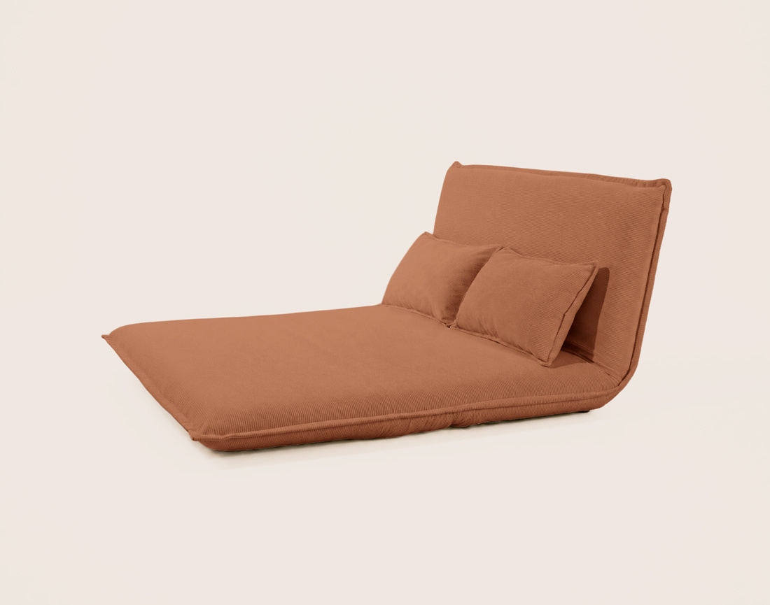 Banquette CANDICE 2 places convertible clic-clac en velours côtelé | Best Mobilier