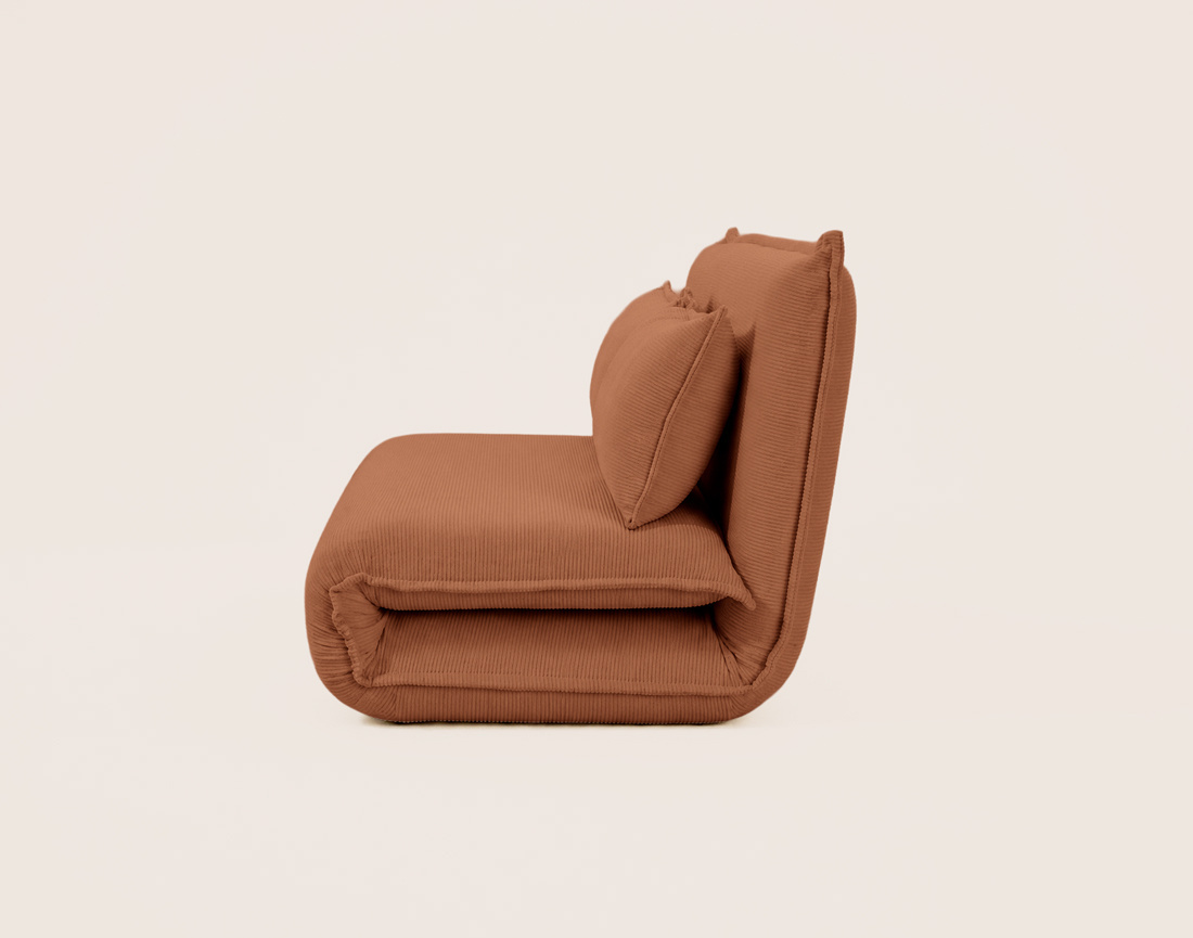 Banquette CANDICE 2 places convertible clic-clac en velours côtelé | Best Mobilier