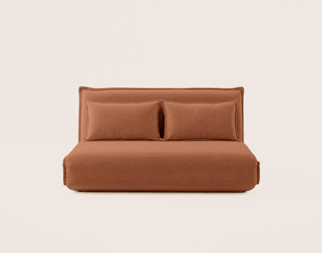 Banquette CANDICE 2 places convertible clic-clac en velours côtelé | Best Mobilier