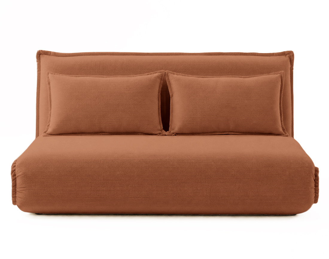 Banquette CANDICE 2 places convertible clic-clac en velours côtelé | Best Mobilier