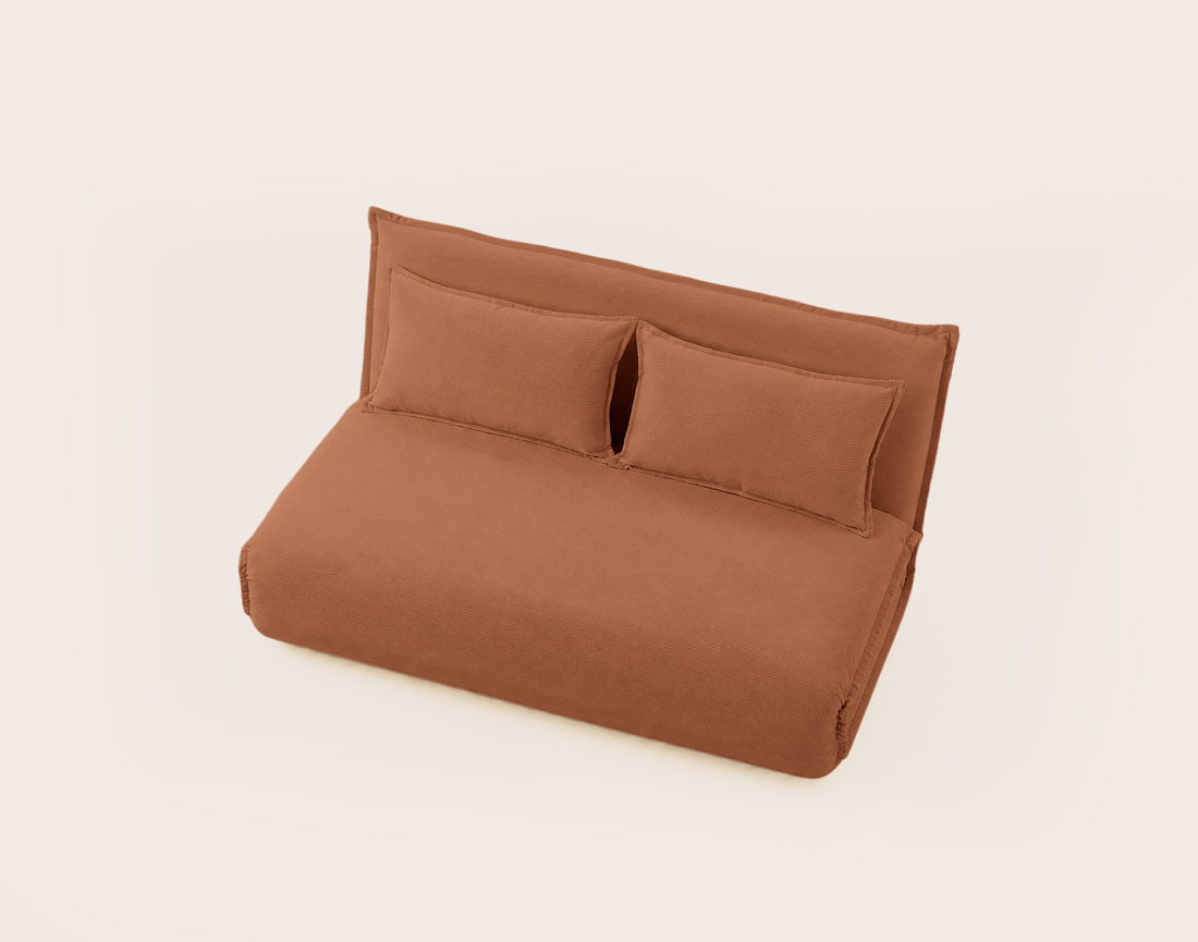 Banquette CANDICE 2 places convertible clic-clac en velours côtelé | Best Mobilier