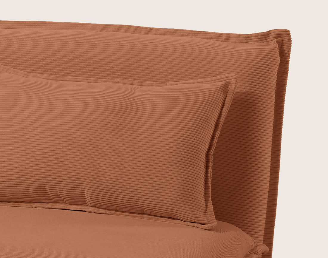 Banquette CANDICE 2 places convertible clic-clac en velours côtelé | Best Mobilier