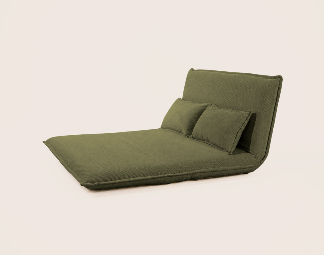 Banquette CANDICE 2 places convertible clic-clac en velours côtelé | Best Mobilier