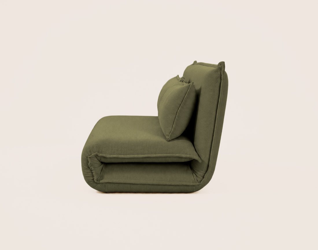 Banquette CANDICE 2 places convertible clic-clac en velours côtelé | Best Mobilier