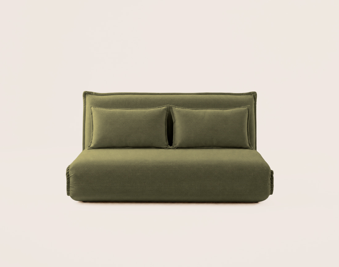 Banquette CANDICE 2 places convertible clic-clac en velours côtelé | Best Mobilier