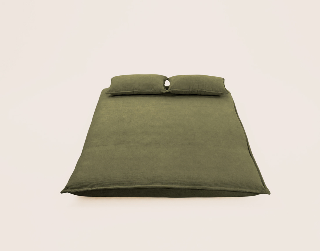 Banquette CANDICE 2 places convertible clic-clac en velours côtelé | Best Mobilier