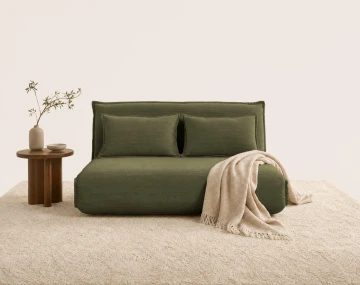 Banquette CANDICE 2 places convertible clic-clac en velours côtelé | Best Mobilier