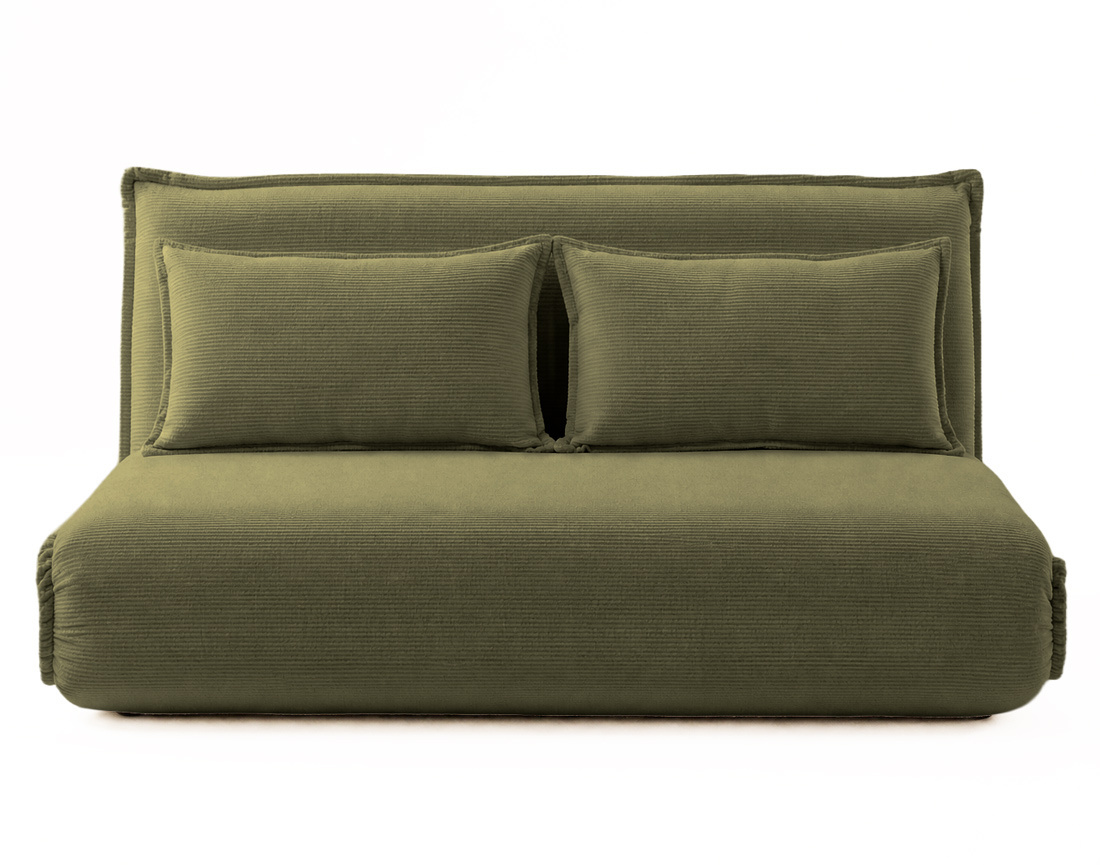 Banquette CANDICE 2 places convertible clic-clac en velours côtelé | Best Mobilier