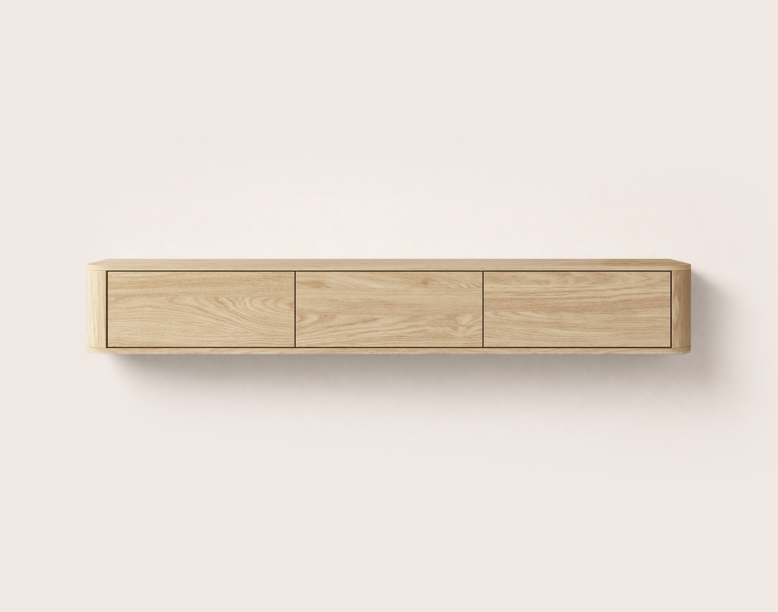 Meuble tv MONA suspendu 200 cm 3 portes | Best Mobilier