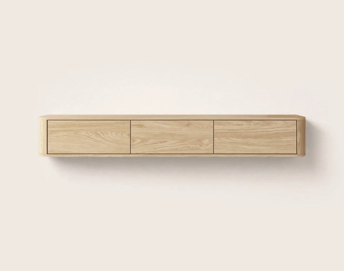 Meuble tv MONA suspendu 200 cm 3 portes | Best Mobilier