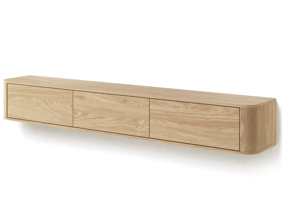 Meuble tv MONA suspendu 200 cm 3 portes | Best Mobilier