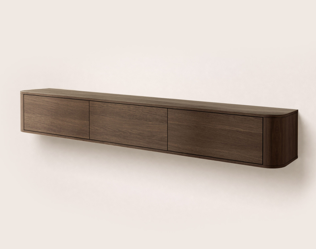 Meuble tv MONA suspendu 200 cm 3 portes | Best Mobilier