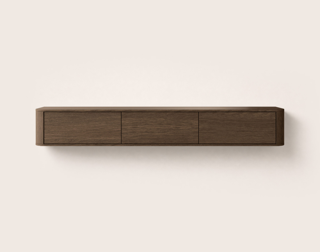 Meuble tv MONA suspendu 200 cm 3 portes | Best Mobilier