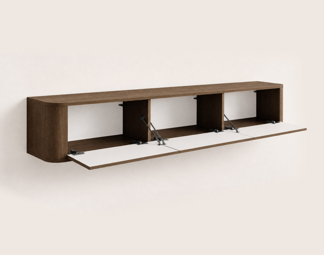 Meuble tv MONA suspendu 200 cm 3 portes | Best Mobilier
