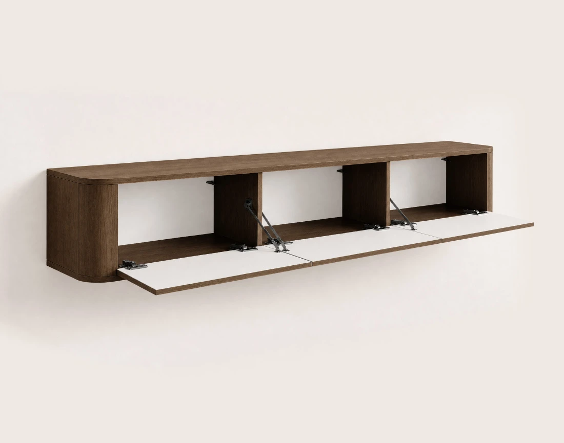Meuble tv MONA suspendu 200 cm 3 portes | Best Mobilier