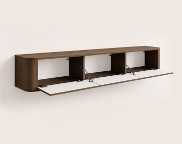 Meuble tv MONA suspendu 200 cm 3 portes | Best Mobilier