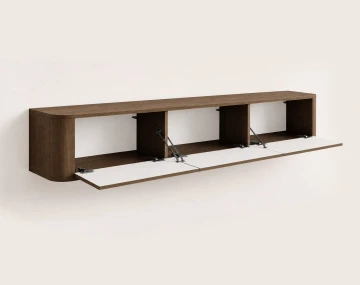 Meuble tv MONA suspendu 200 cm 3 portes | Best Mobilier