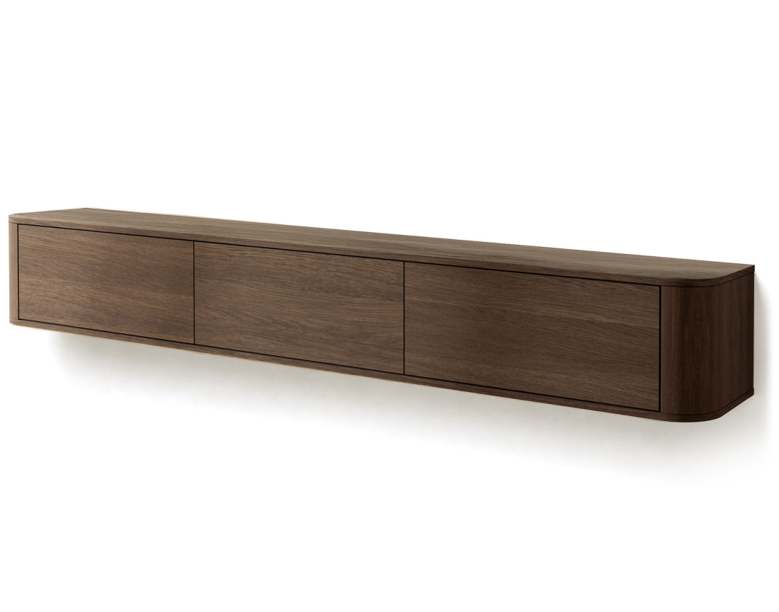 Meuble tv MONA suspendu 200 cm 3 portes | Best Mobilier
