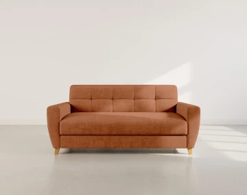 Canapé THIBAULT 3 places convertible express couchage quotidien 140 cm matelas 14 cm velours texturé | Best Mobilier